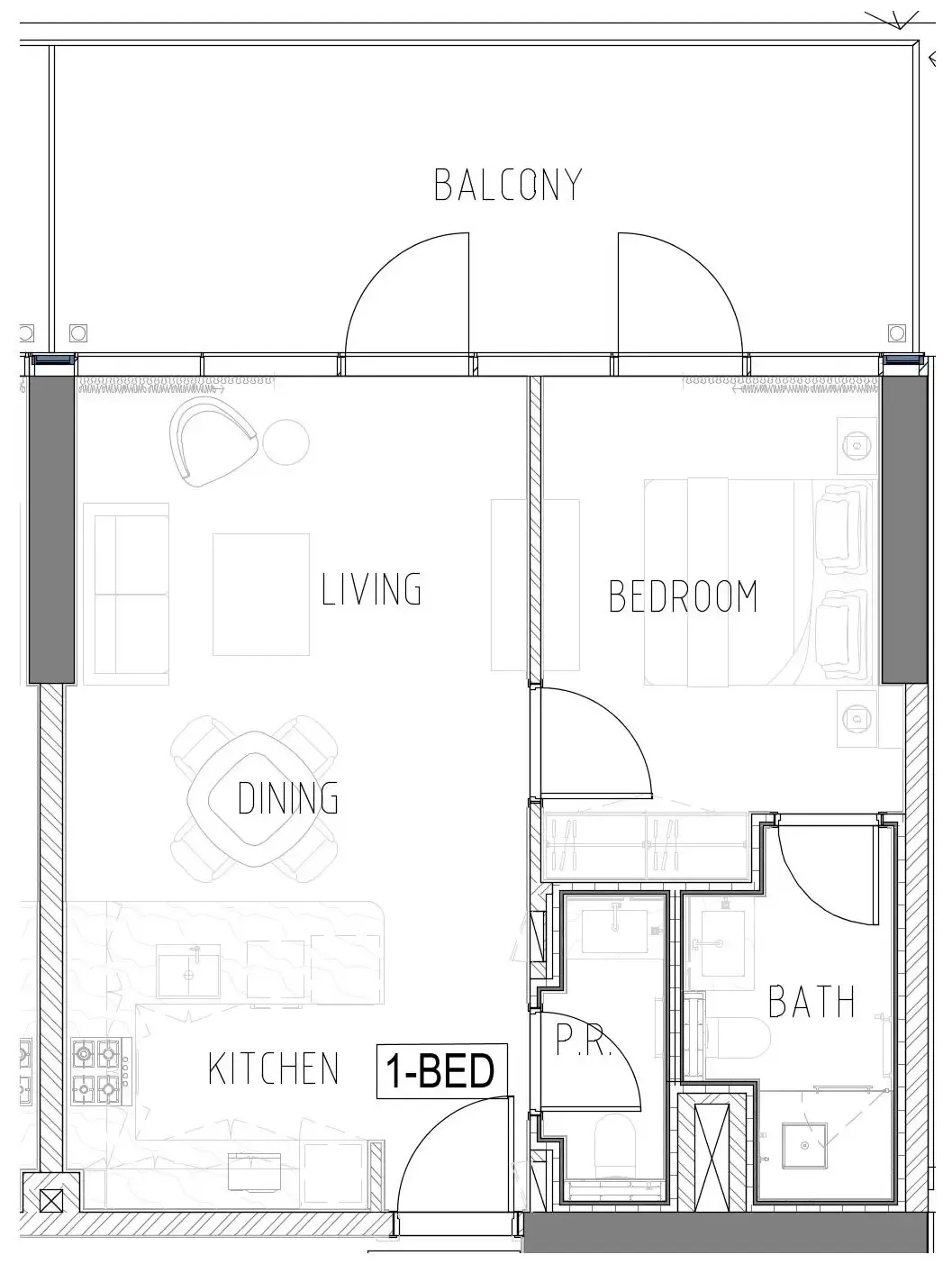 Damac Safa Gate 1 bed floor plan, 842 sqft
