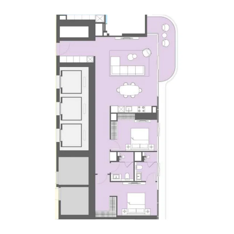LIV Maritime 2 bed floor plan, 1,270 sqft