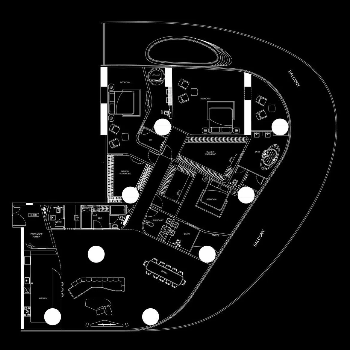 Bugatti Residences by Binghatti 3 bed floor plan, 5,903 sqft
