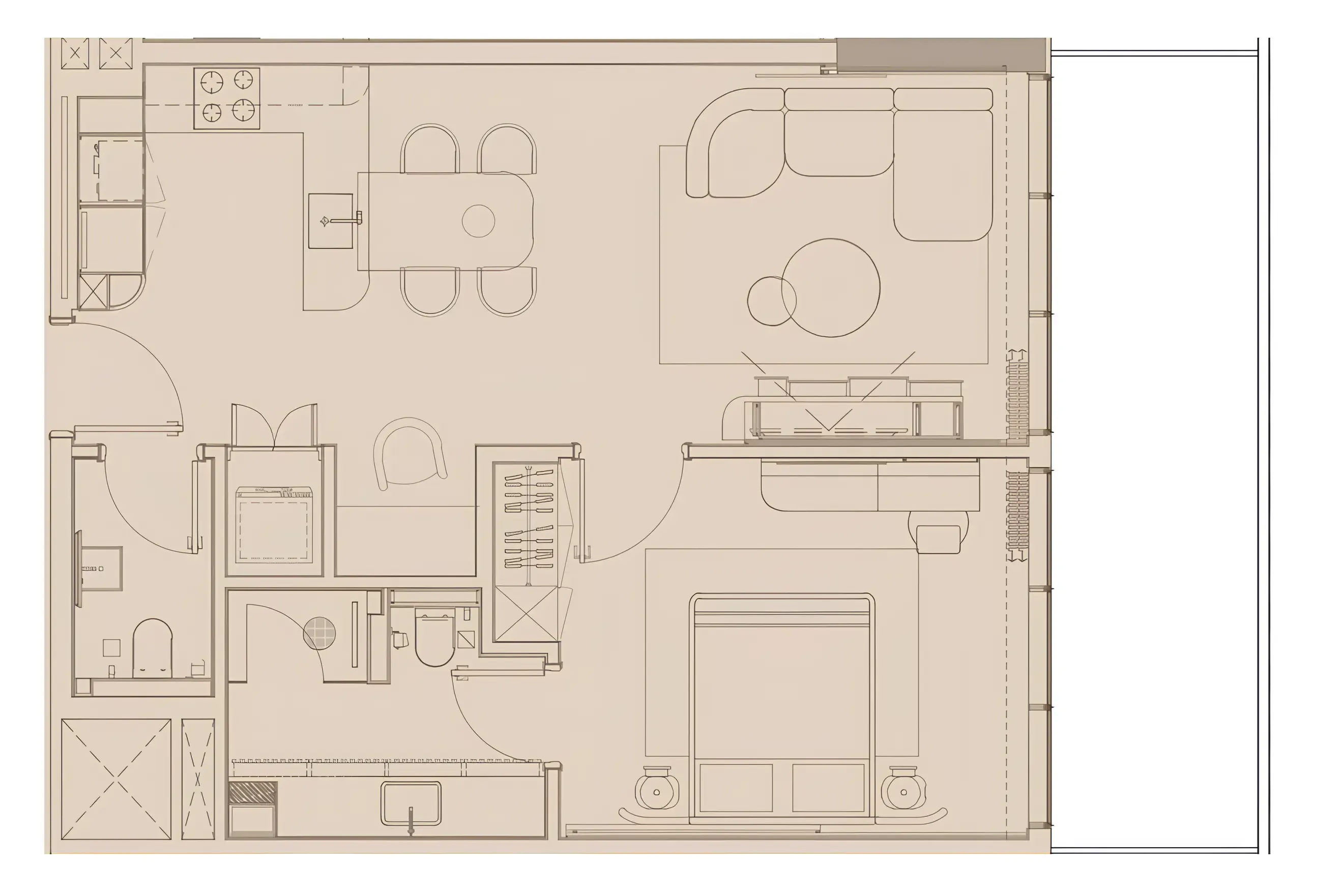 Pearl House IV 1 bed floor plan, 842 – 853 sqft