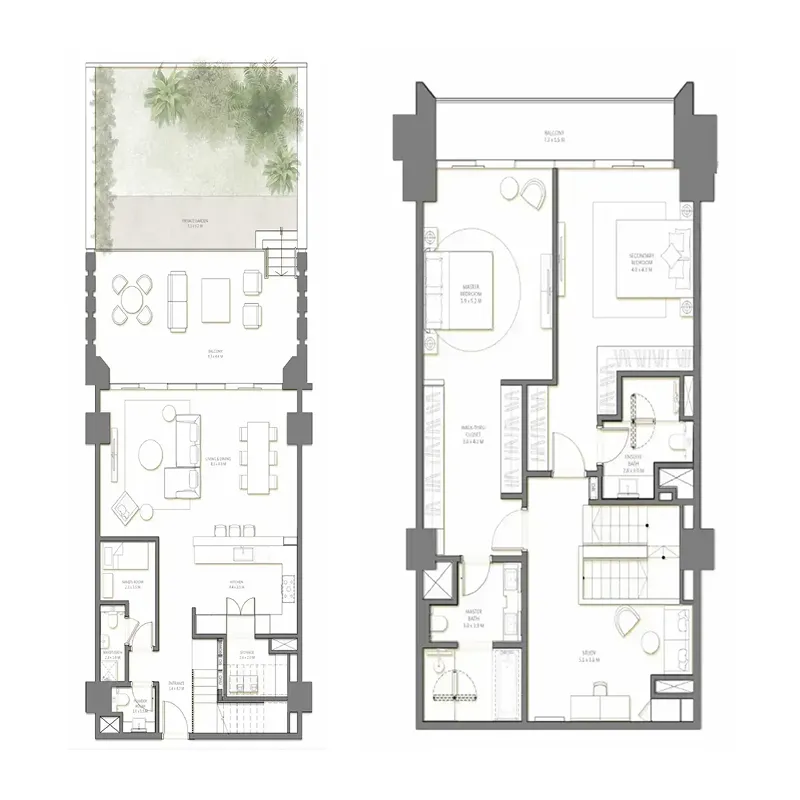 Palm Beach Tower 3 2 bed floor plan, 3,391 – 3,496 sqft