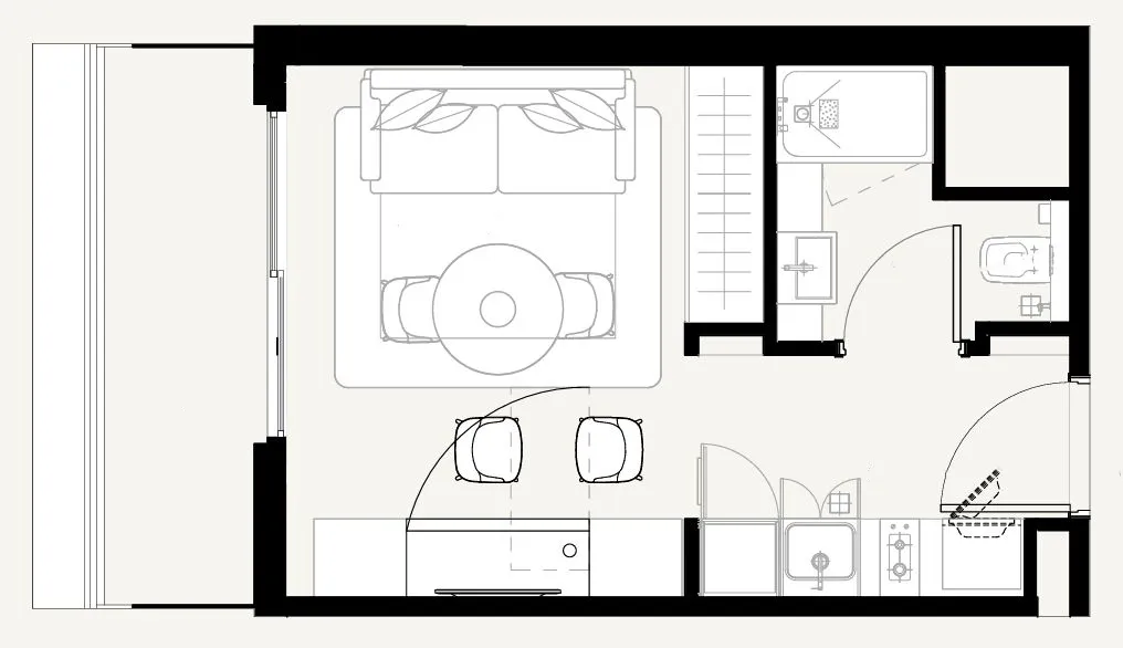 Azizi Sakandar Studio floor plan, 335 sqft