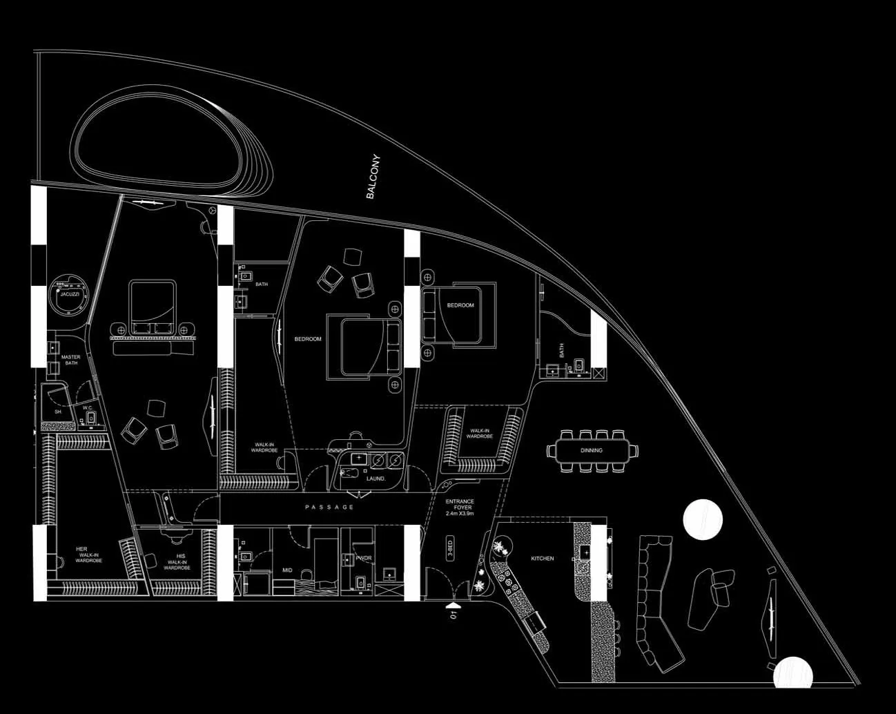 Bugatti Residences by Binghatti 3 bed floor plan, 4,801 sqft