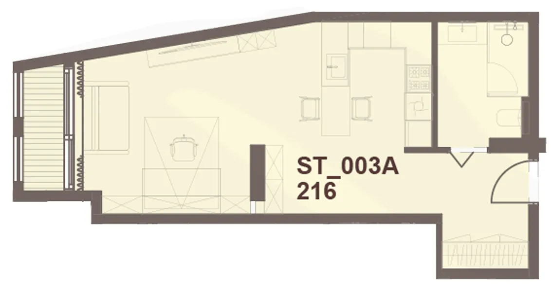 J-Haus Residence Studio floor plan, 512 sqft