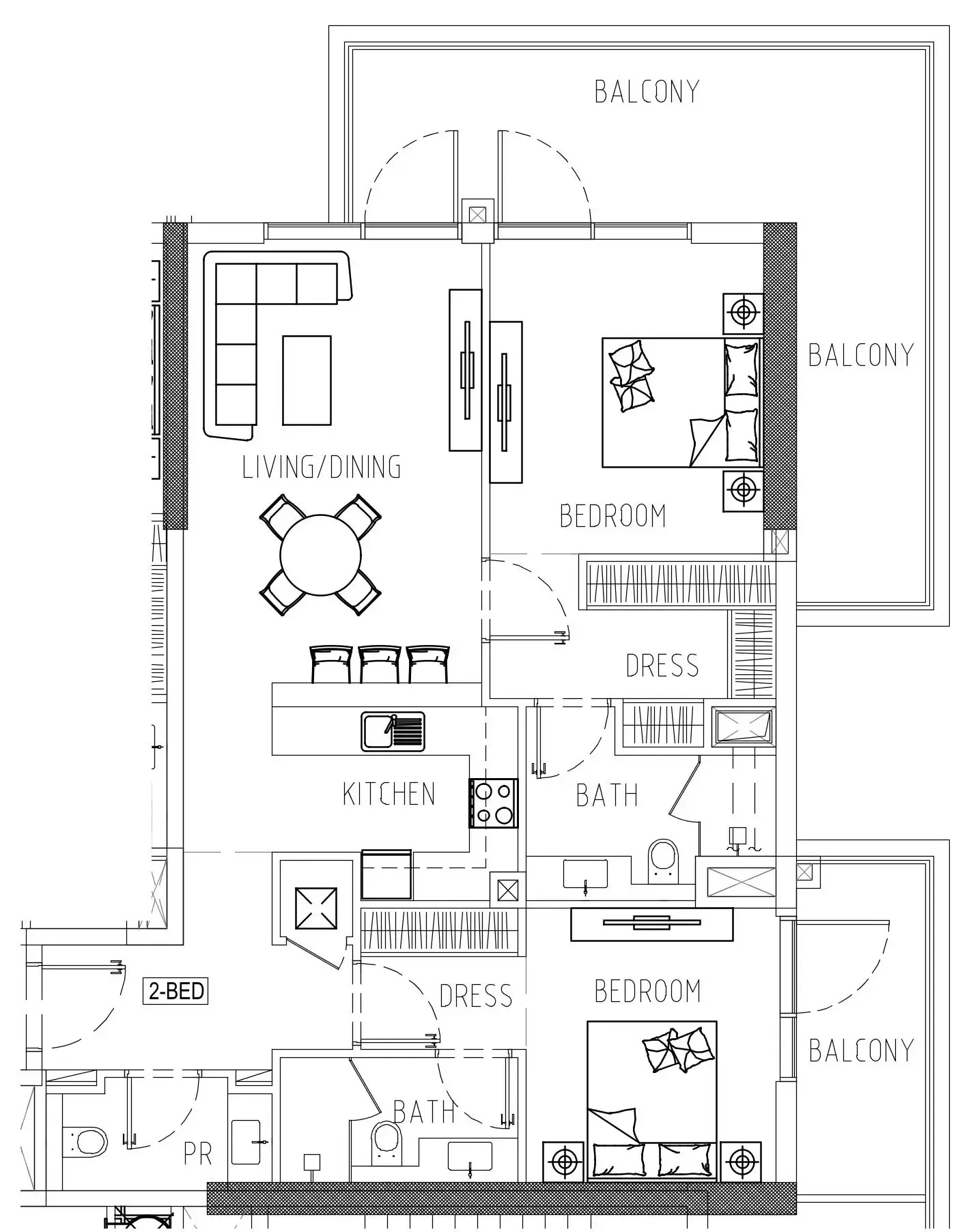 Damac Riverside Views 2 bed floor plan, 1,368 sqft