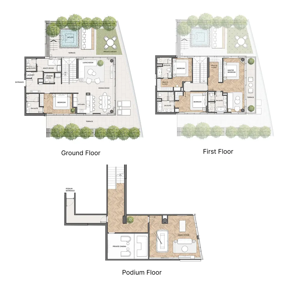 Residences Du Port Autograph Collection 4 bed floor plan, 5,073 sqft