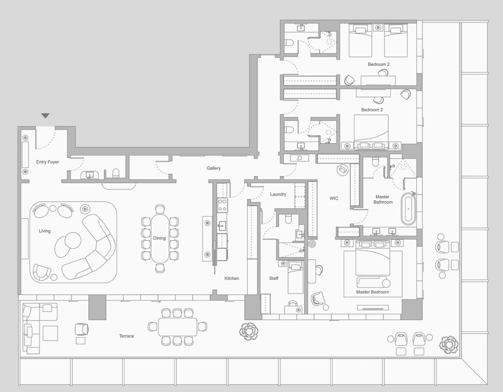 Four Seasons Private Residences DIFC 3 bed floor plan, 4,814 sqft