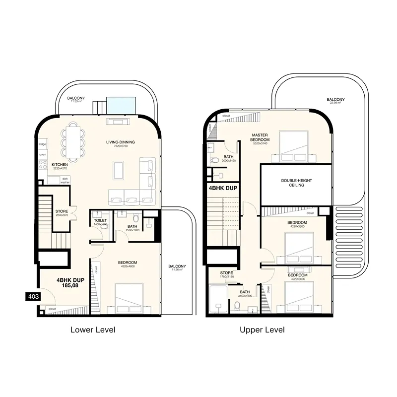 Villa Del Gavi 4 bed floor plan, 2,512 sqft