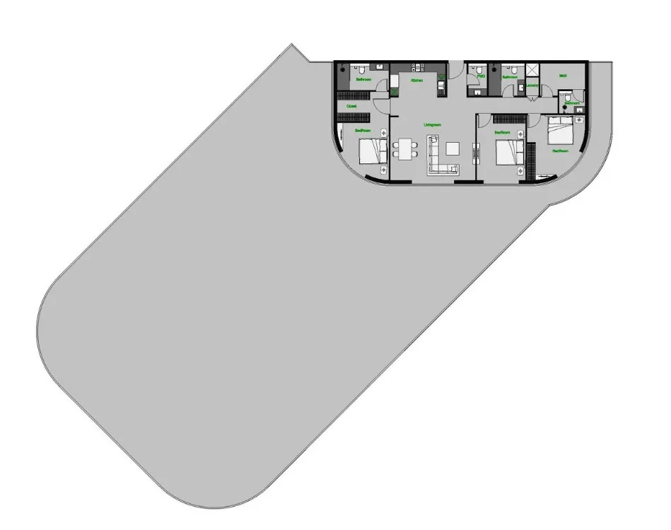 The Central Downtown 3 bed floor plan, 8,200 sqft