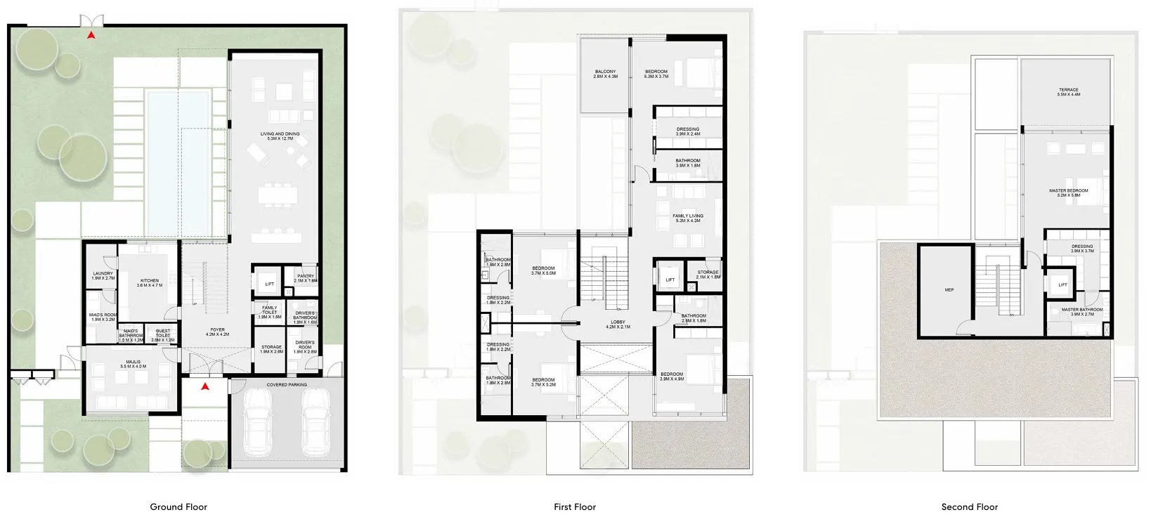 Masaar 3 Sedra 5 bed floor plan, 6,736 sqft