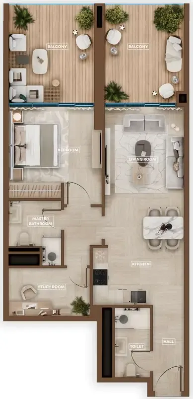 Sky Hills Astra 1 bed floor plan, 1,024 sqft
