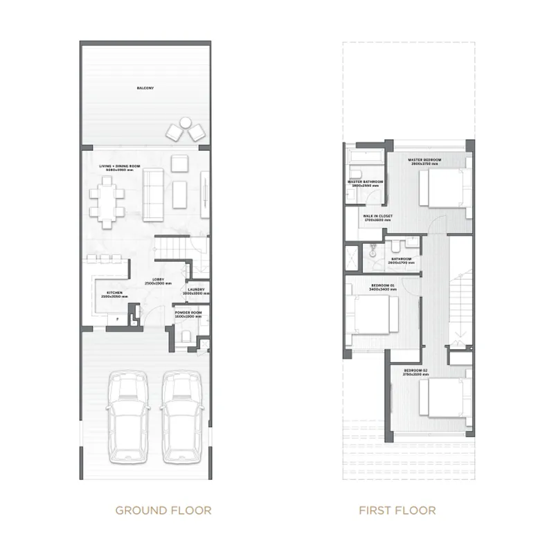 Trump International Resort 3 bed floor plan, 1,383 sqft