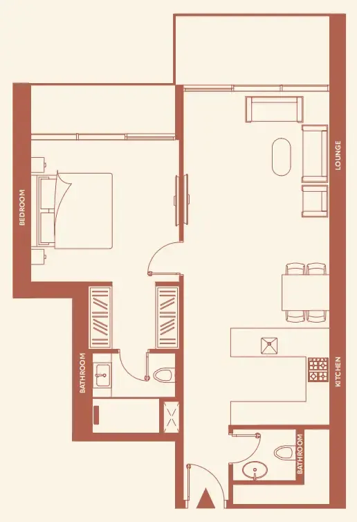11 Hills Park 1 bed floor plan, 824 – 1,194 sqft