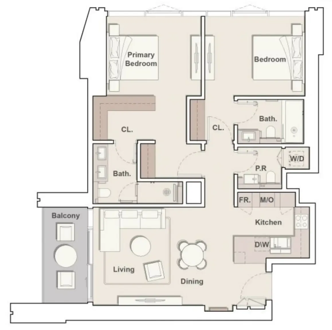 Eltiera Views 2 bed floor plan, 1,221 sqft