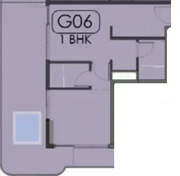 Samana Imperial Garden 1 bed floor plan, 747 sqft