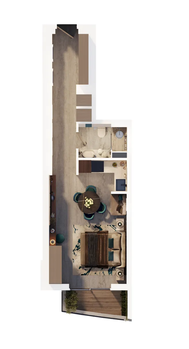 MAG 777 Studio floor plan, 484 sqft