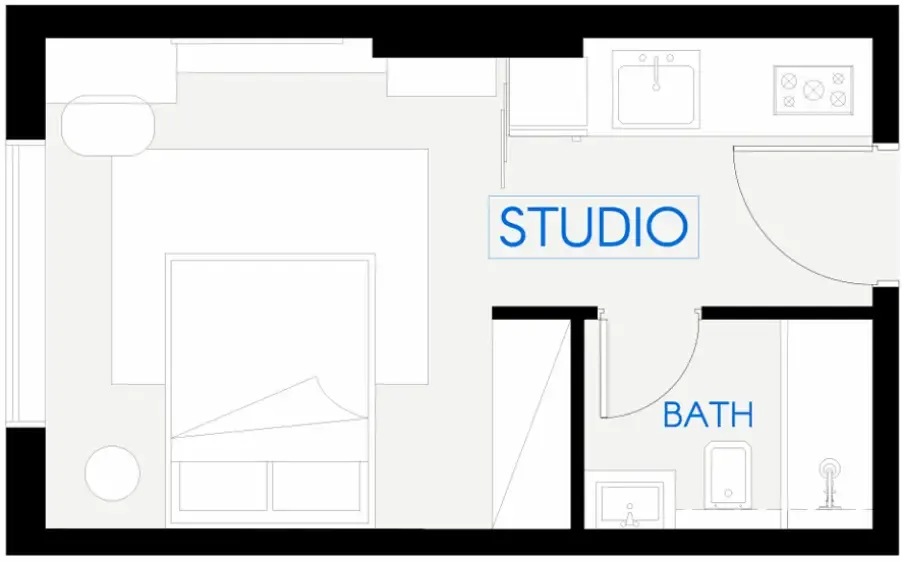 Celestara Residences Studio floor plan, 264 – 298 sqft