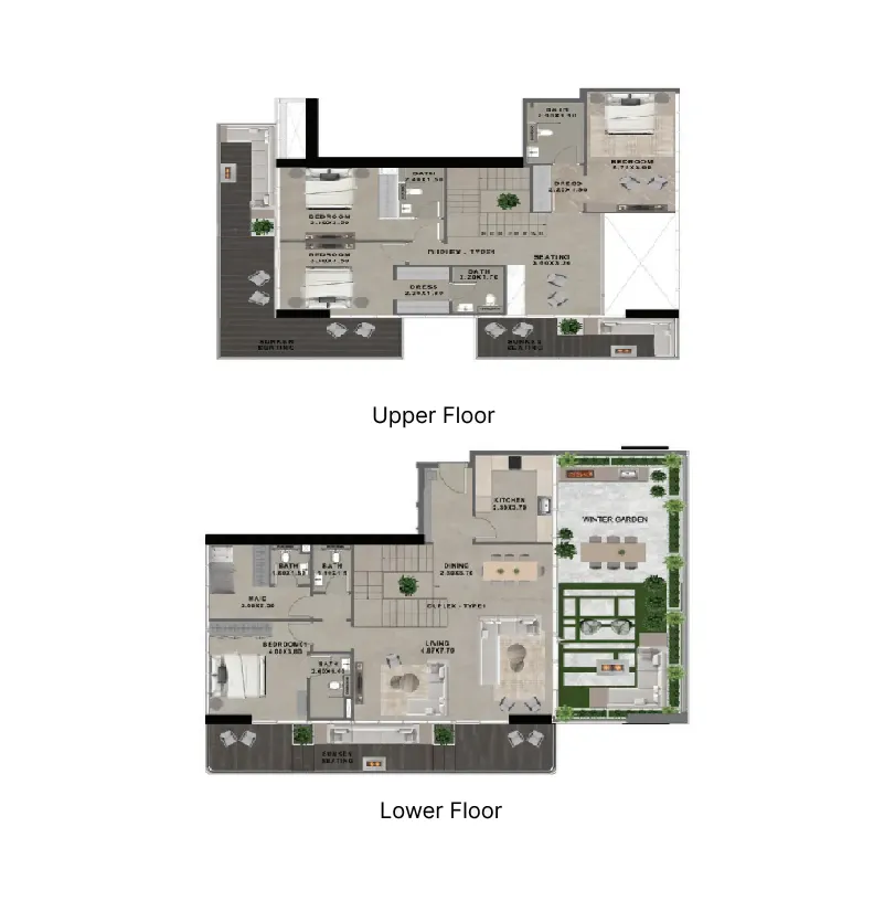 Reef 999 4 bed floor plan, 3,695 sqft