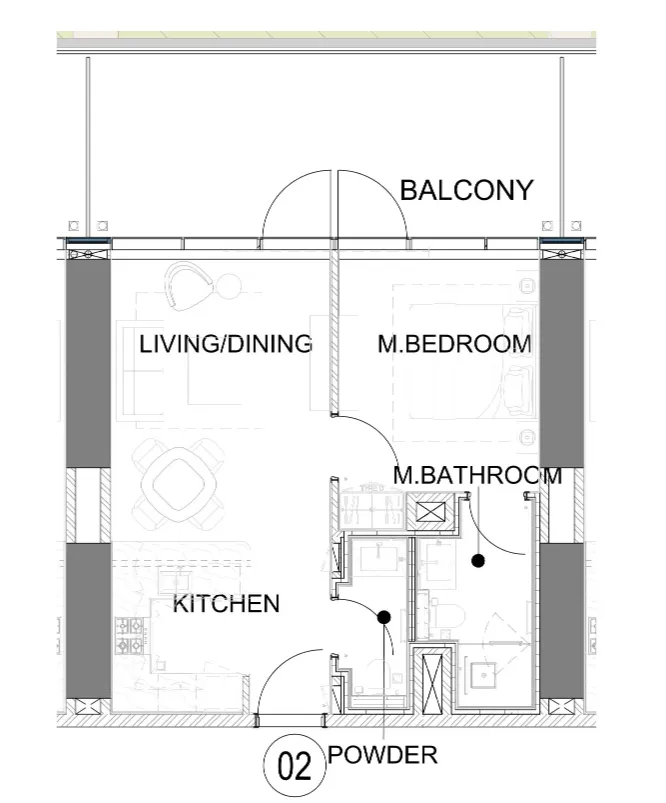 Damac Safa Gate 1 bed floor plan, 835 – 853 sqft