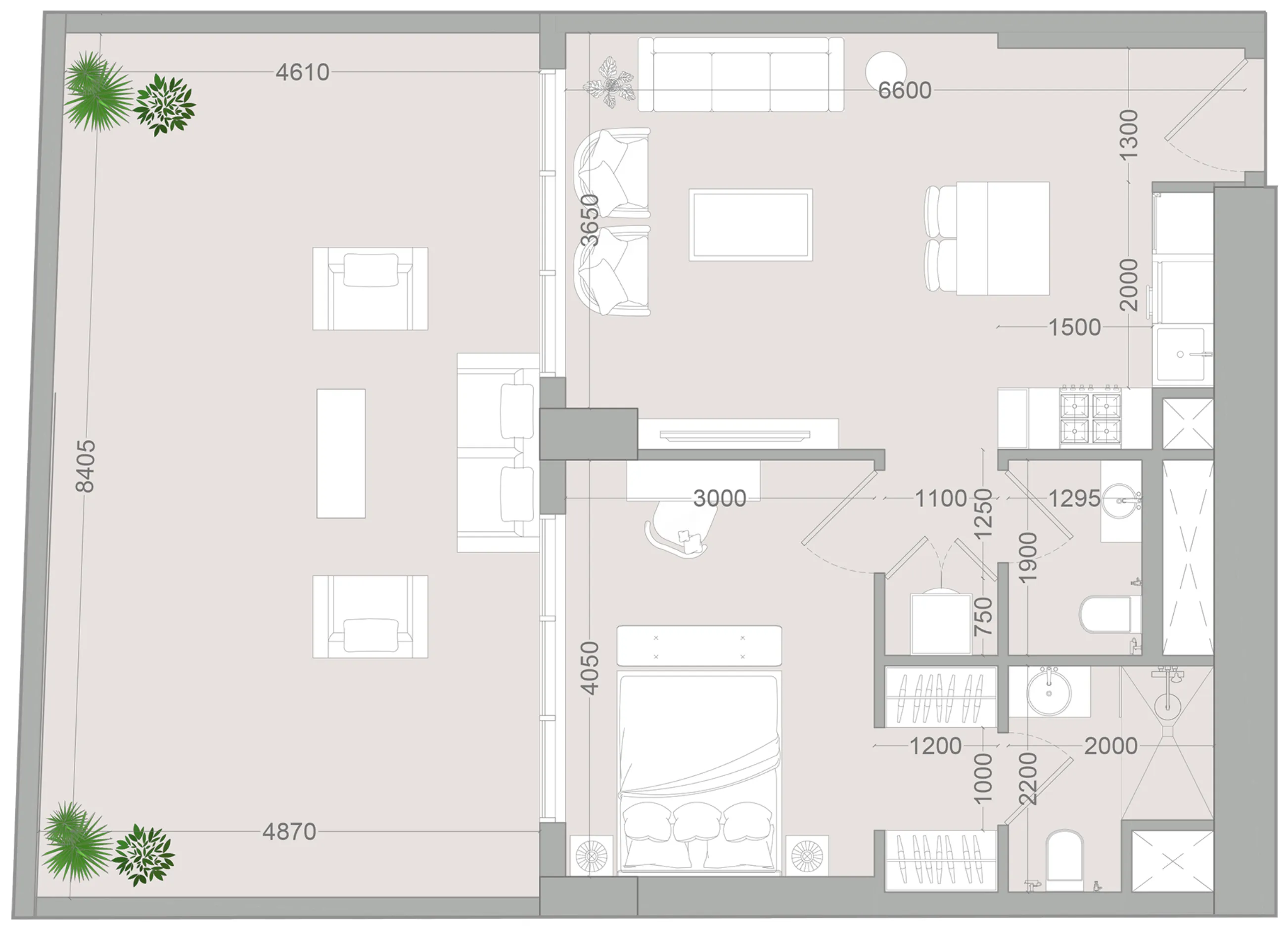 ALTA V1EW 1 bed floor plan, 1,035 sqft