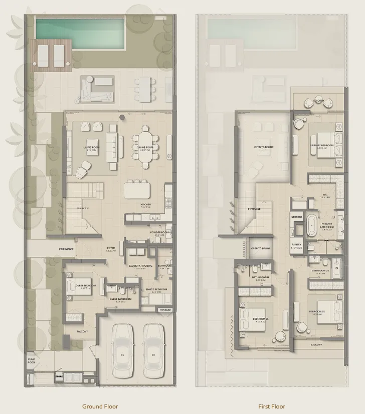 Bay Estate 4 bed floor plan, 3,688 sqft