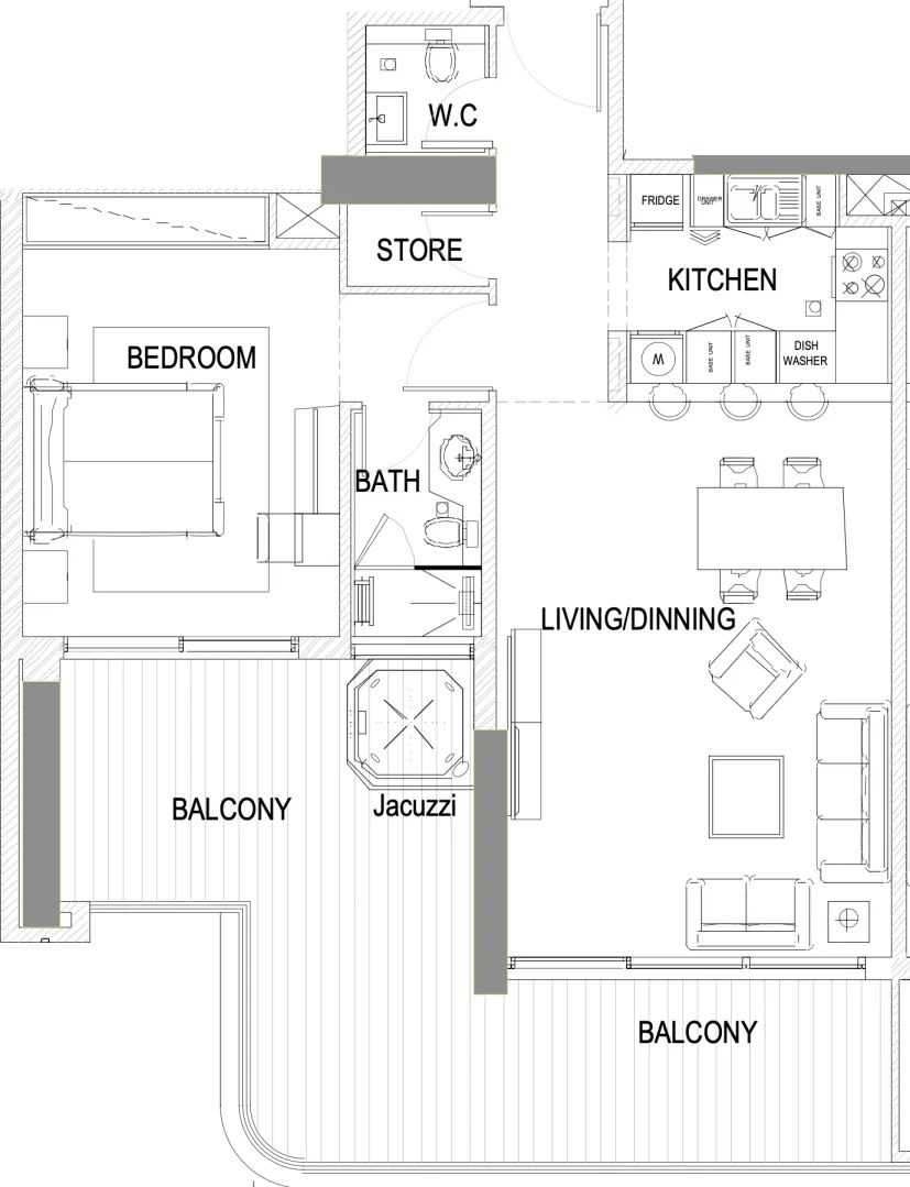 Urban Life 1 bed floor plan, 1,045 sqft