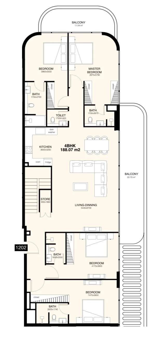 Villa Del Gavi 4 bed floor plan, 3,649 sqft