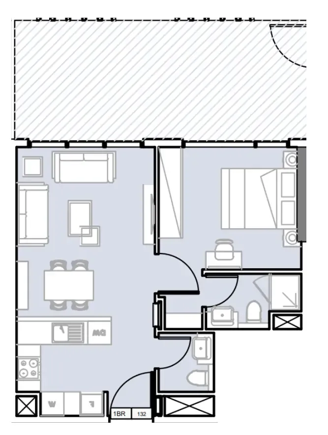 Verdana III 1 bed floor plan, 751 sqft