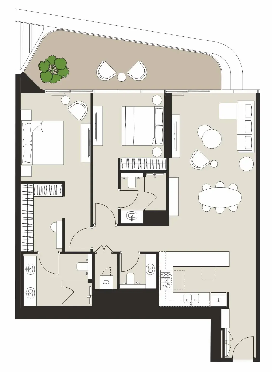 Artistry Two Residences 2 bed floor plan, 1,469 sqft