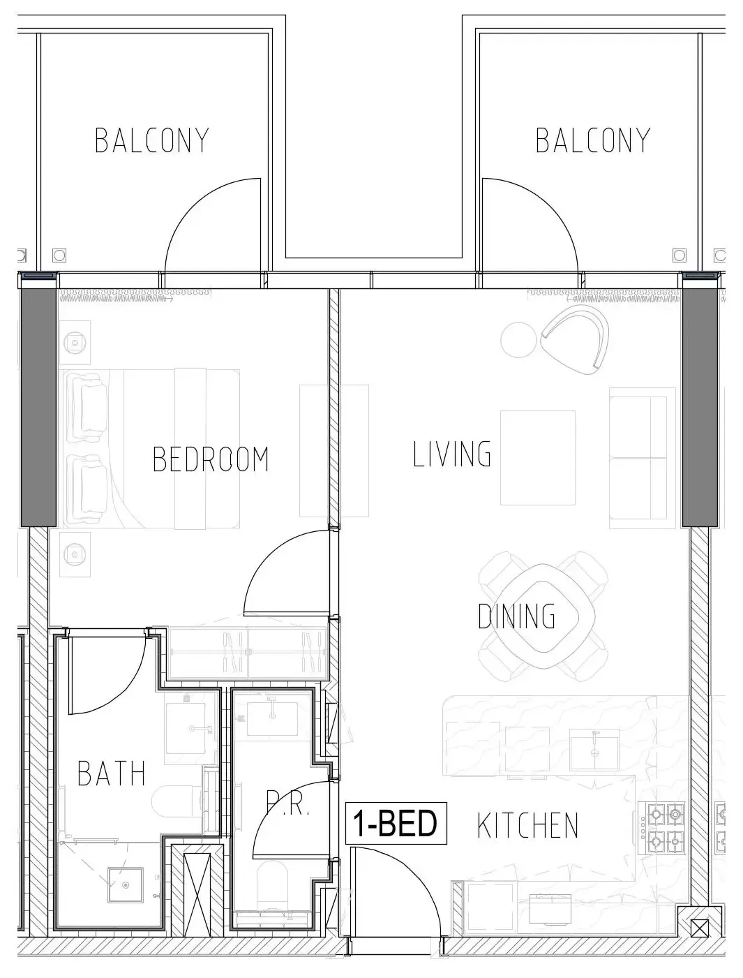Damac Safa Gate 1 bed floor plan, 762 sqft