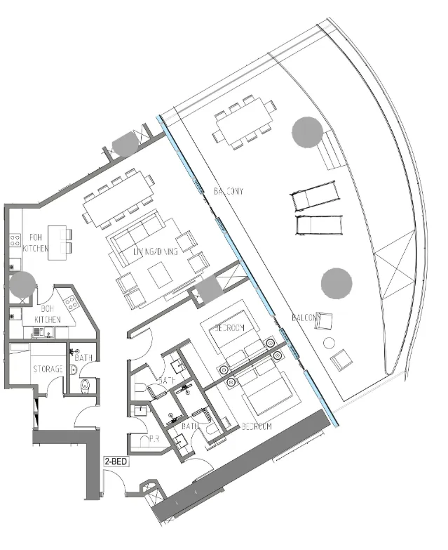 Damac Casa 2 bed floor plan, 2,982 sqft