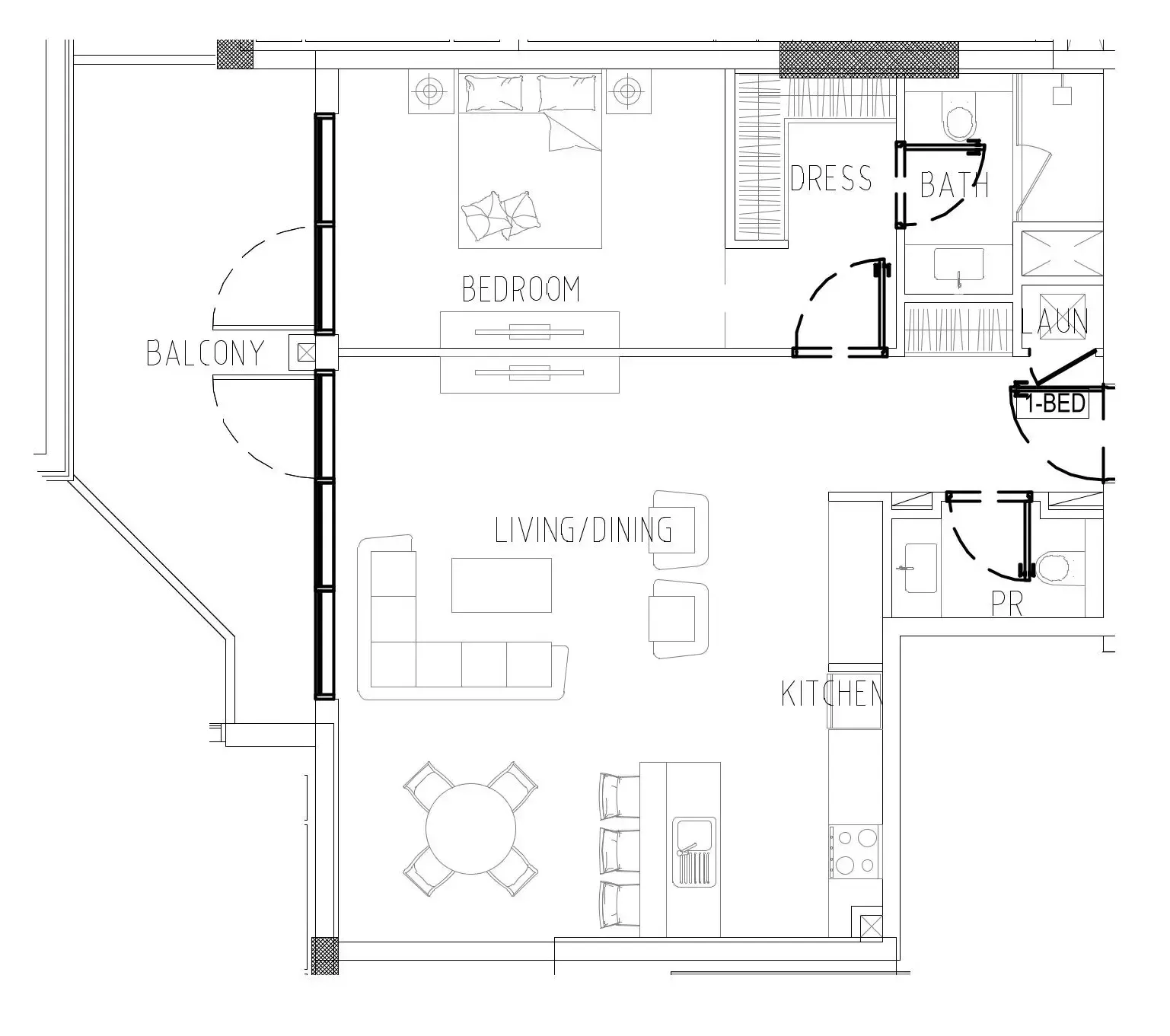 Damac Riverside Views 1 bed floor plan, 1,021 sqft
