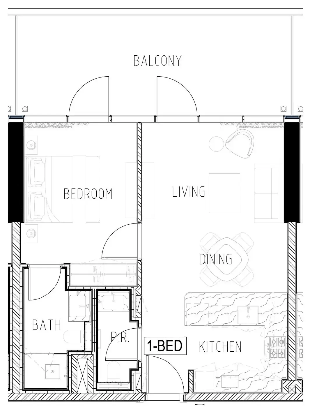 Damac Safa Gate 1 bed floor plan, 832 sqft