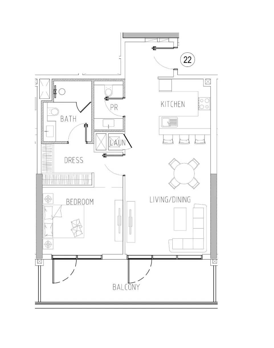 Damac Riverside Views 1 bed floor plan, 1,039 sqft
