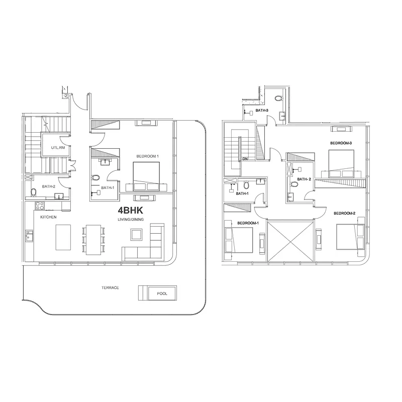 Villa Del Arte 4 bed floor plan, 2,756 – 2,843 sqft
