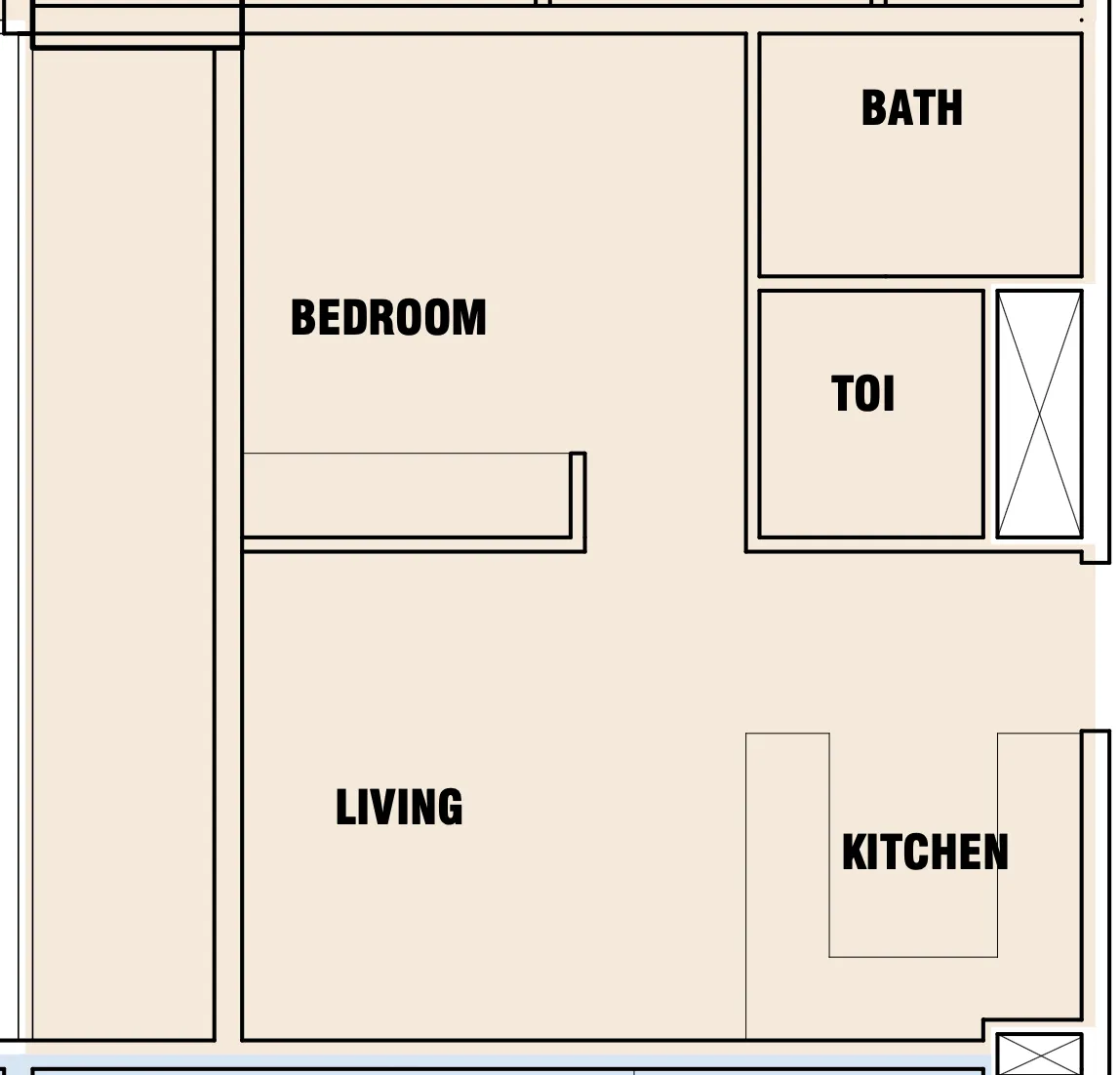 Celesto Tower 1 bed floor plan, 731 sqft