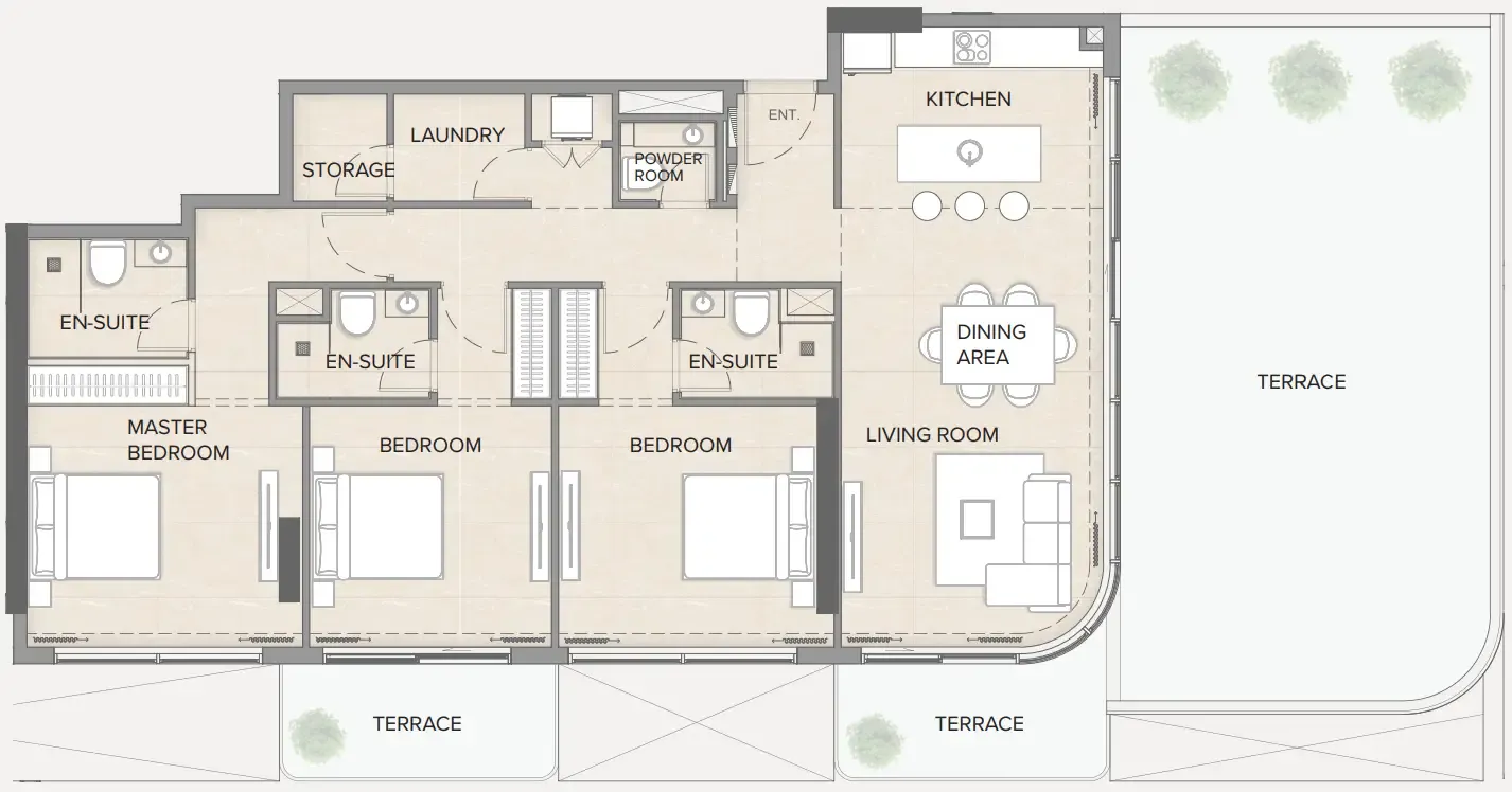 Arka Enclave Residences by Atmosphere Living 3 bed floor plan, 2,229 sqft