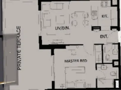Altai Tower 1 bed floor plan, 926 sqft