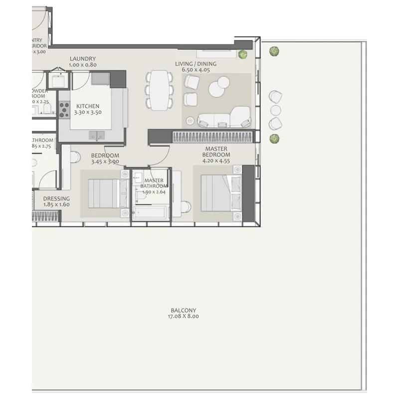 Avenue Park Towers 2 at Wasl 1 2 bed floor plan, 3,215 sqft