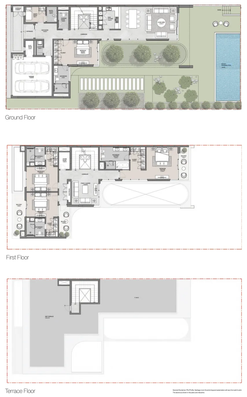 Sobha Siniya Island Villas Phases 1 and 2 4 bed floor plan, 4,885 sqft