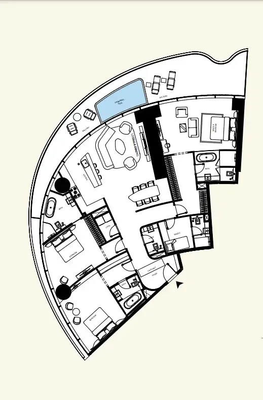 Mercedes-Benz Places by Binghatti 3 bed floor plan, 2,709 sqft