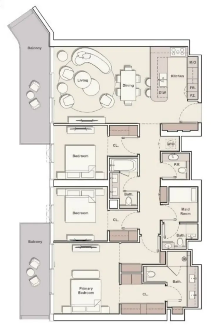 The Meriva Collection 3 bed floor plan, 1,779 sqft