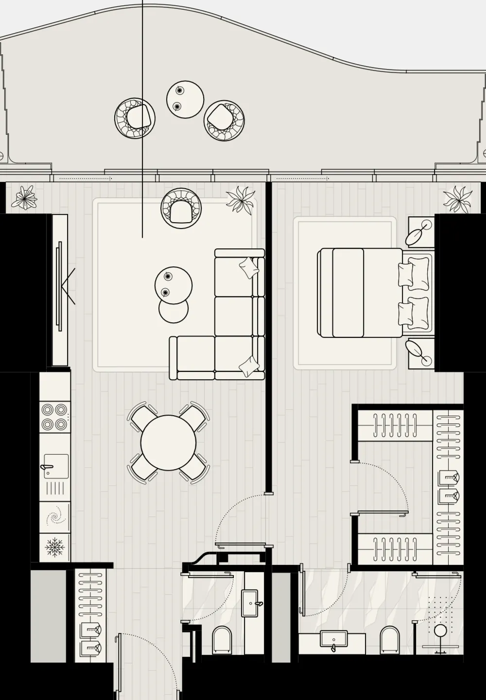 LIV Maritime 1 bed floor plan, 1,171 sqft