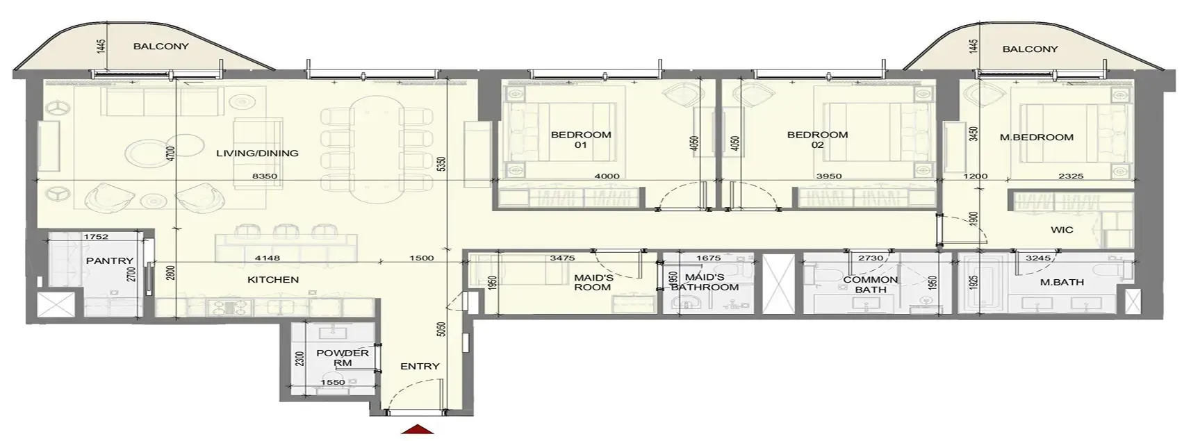 Takaya 3 bed floor plan, 1,879 sqft