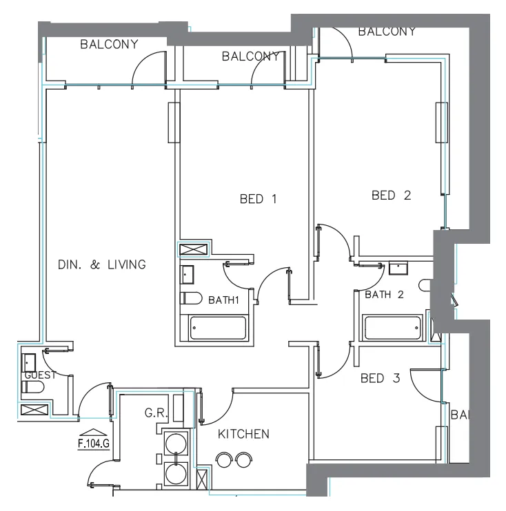 Janayen Avenue 3 bed floor plan, 1,754 sqft