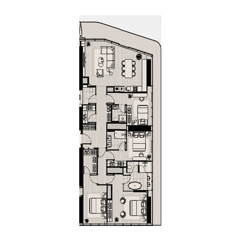 Iconic Tower 4 bed floor plan, 2,529 sqft