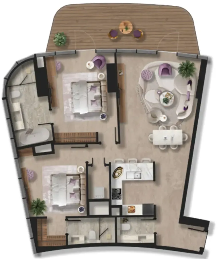 Taj Wellington Mews 2 bed floor plan, 1,567 sqft