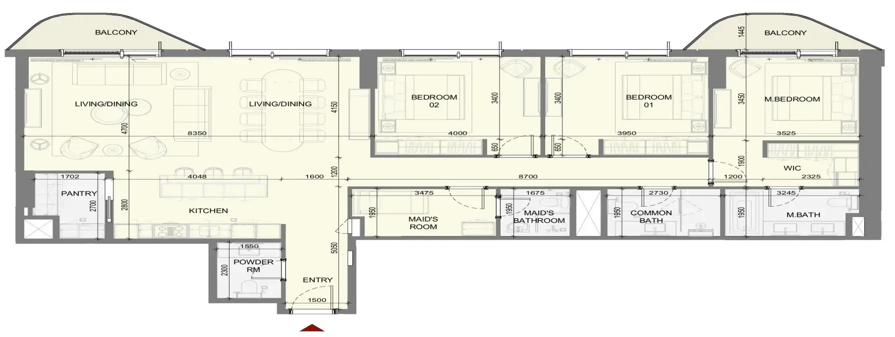 Takaya 3 bed floor plan, 1,879 sqft