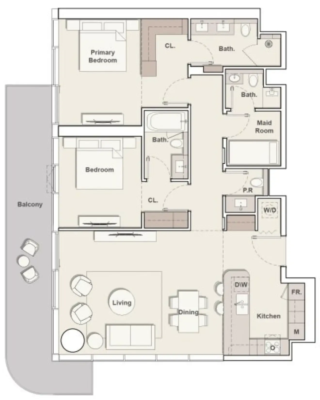 The Meriva Collection 2 bed floor plan, 1,545 sqft