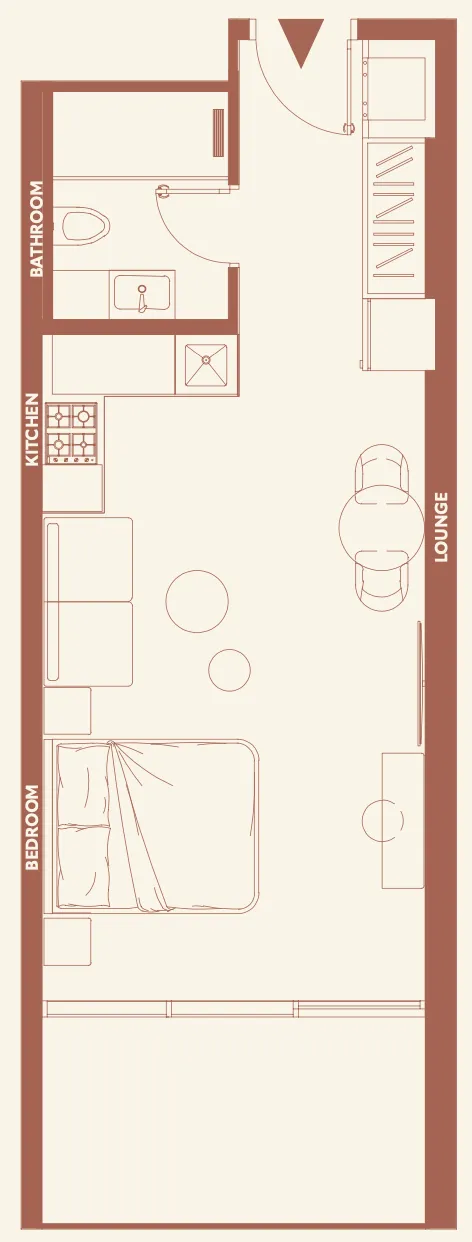 11 Hills Park Studio floor plan, 487 – 498 sqft